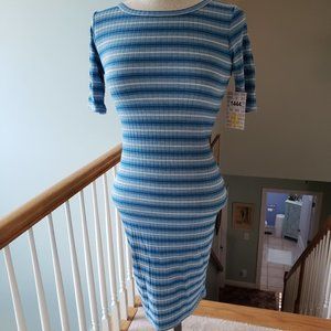 Lularoe Blue White Stripe Julia XXS NWT